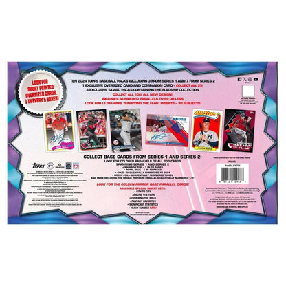 Topps 2024 Series 1 &amp; 2 Baseball The Flagship Collection Trading Card Super Box 13 Pack Plus Oversized Card