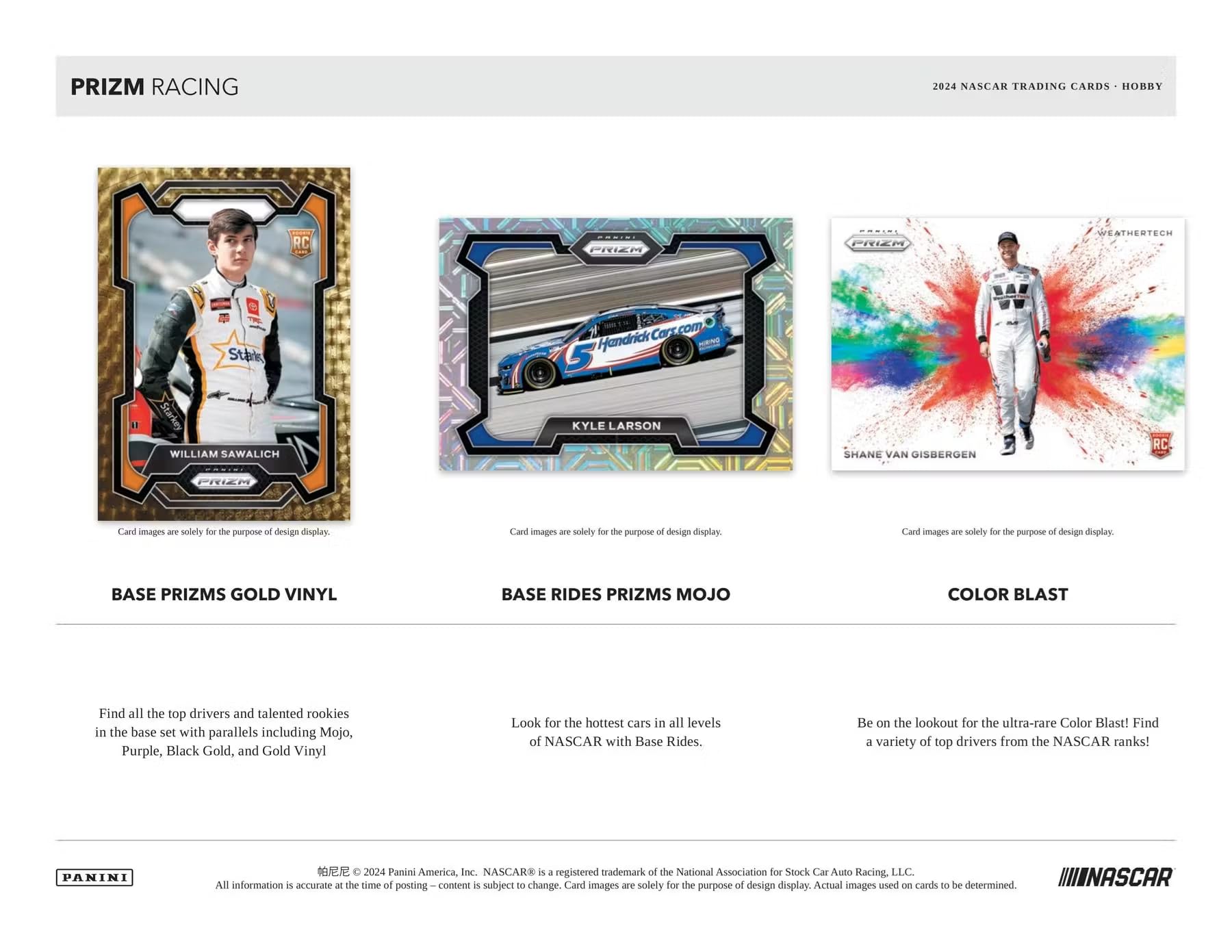 2024 Panini Prizm NASCAR Racing Hobby Trading Card Box (3 Autographs Per Box)