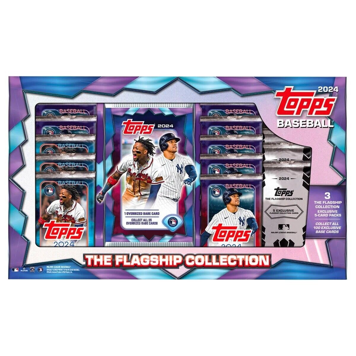 Topps 2024 Series 1 &amp; 2 Baseball The Flagship Collection Trading Card Super Box 13 Pack Plus Oversized Card